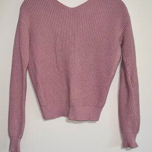 Pink Knit Cropped Reversible Sweater